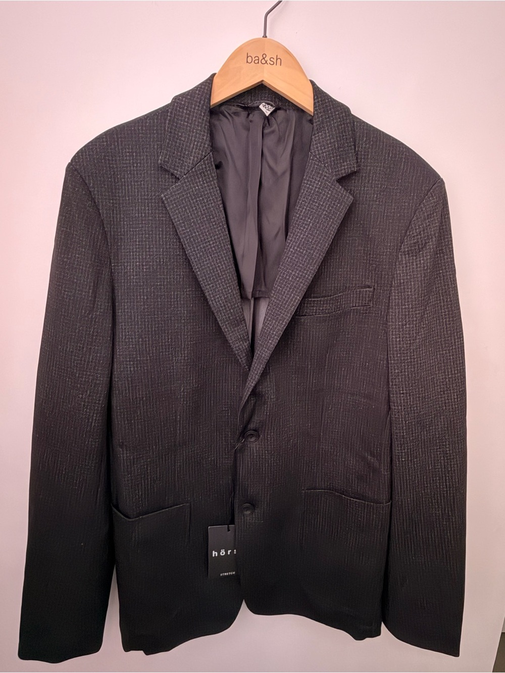 Hörst Black Textured Men's Sport Coat